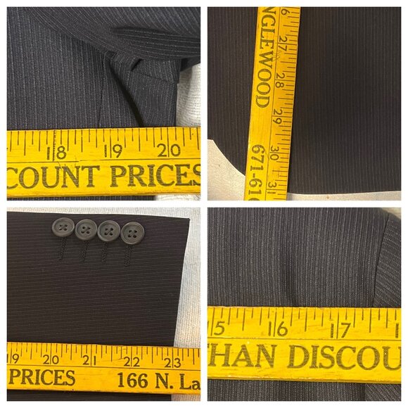 Arrow Men's 2-Piece Pinstripe Suit Navy 36S Classic Fit Jacket & Pants 30 x 30 - Picture 5 of 16
